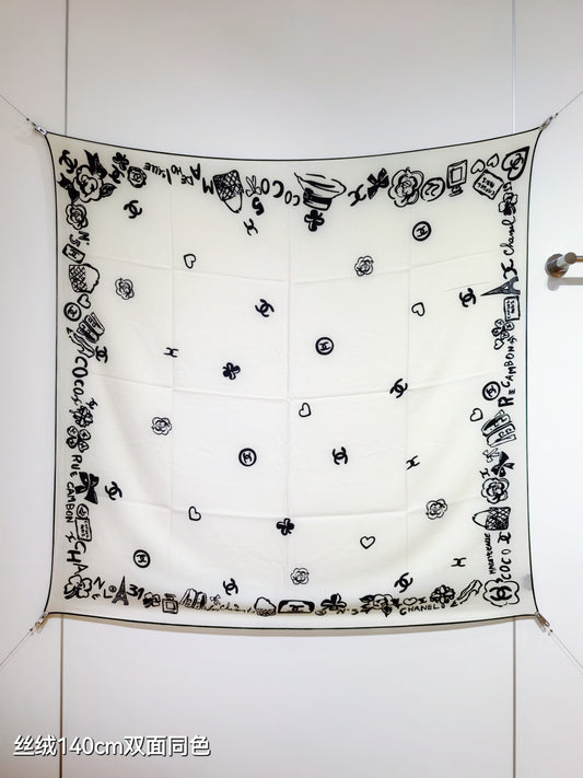 小香家-雙面同色 140x140cm 70%羊絨30%真絲