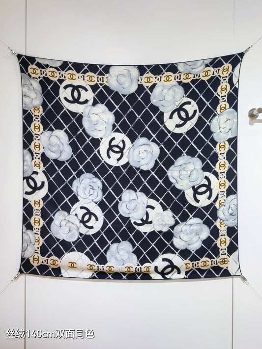 小香家-雙面同色140x140cm 70%羊絨30%真絲