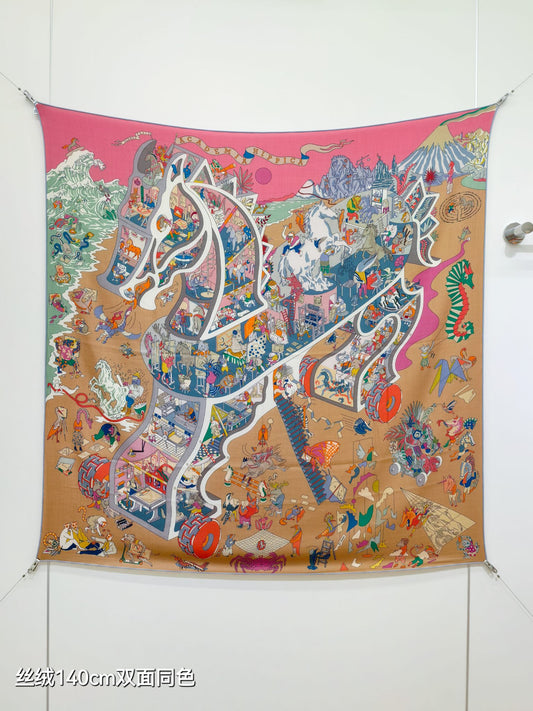 小愛款-雙面同色 140x140cm 70%羊絨30%真絲