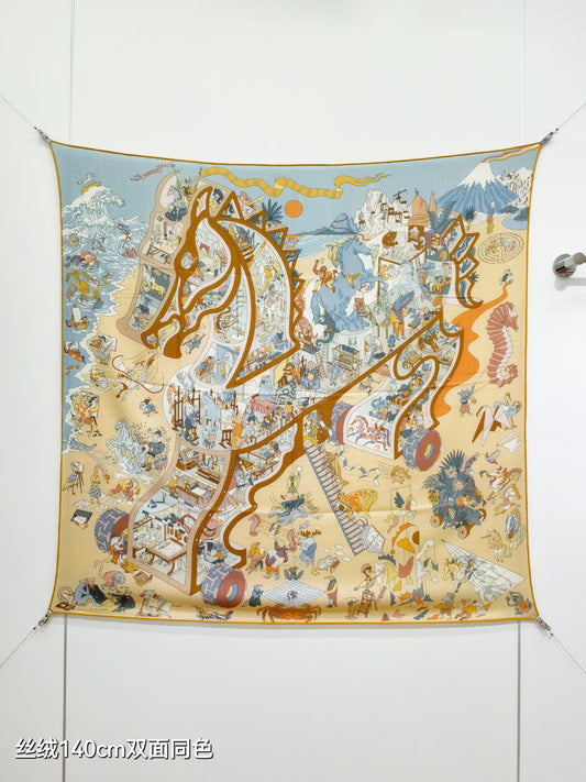 小愛款-雙面同色 140x140cm 70%羊絨30%真絲
