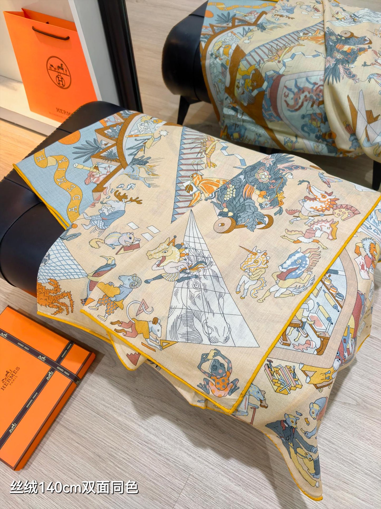 小愛款-雙面同色 140x140cm 70%羊絨30%真絲