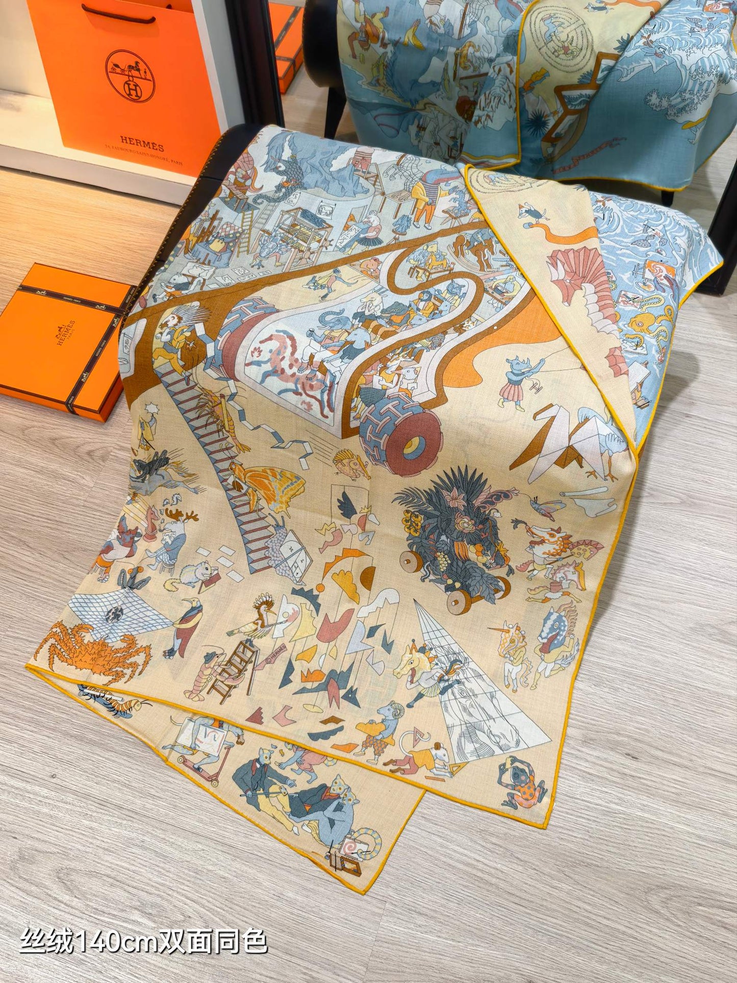 小愛款-雙面同色 140x140cm 70%羊絨30%真絲