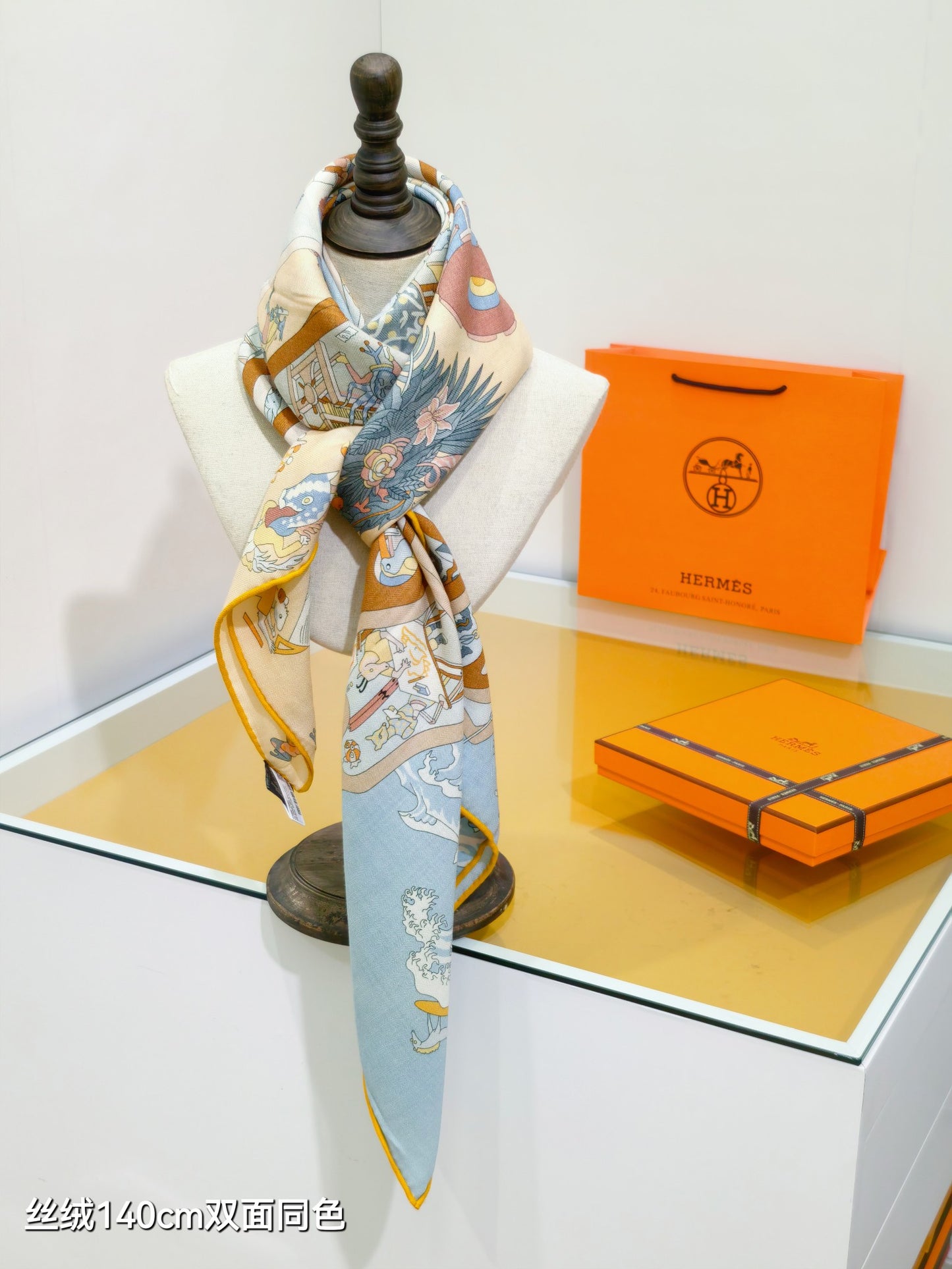 小愛款-雙面同色 140x140cm 70%羊絨30%真絲