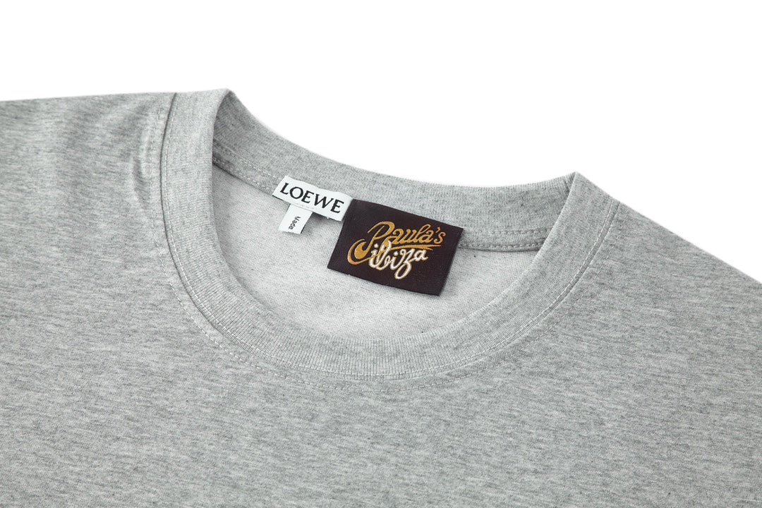 羅L家-毛巾刺繡logo短袖 灰色