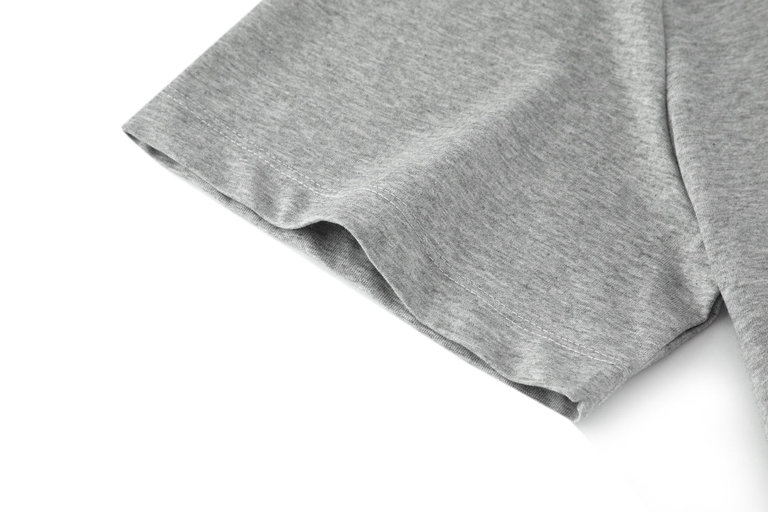 羅L家-毛巾刺繡logo短袖 灰色