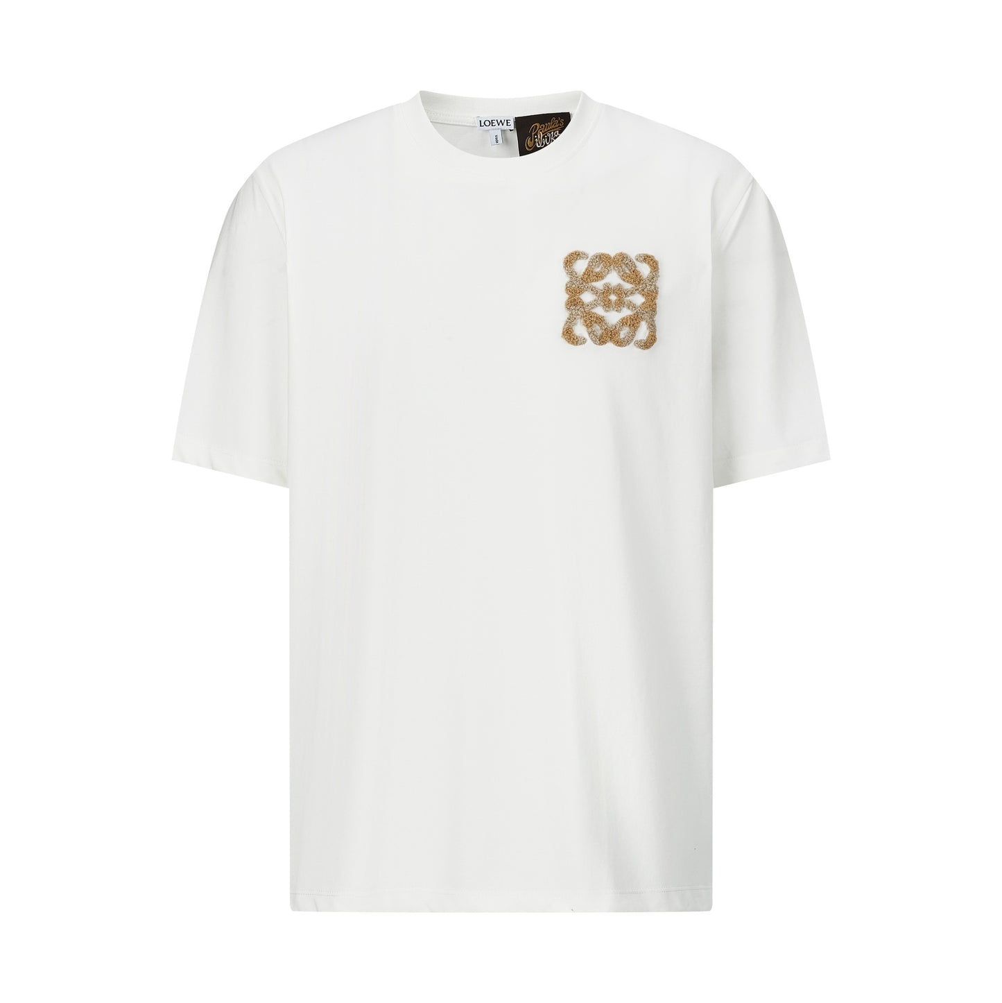 羅L家-毛巾刺繡logo短袖 白色