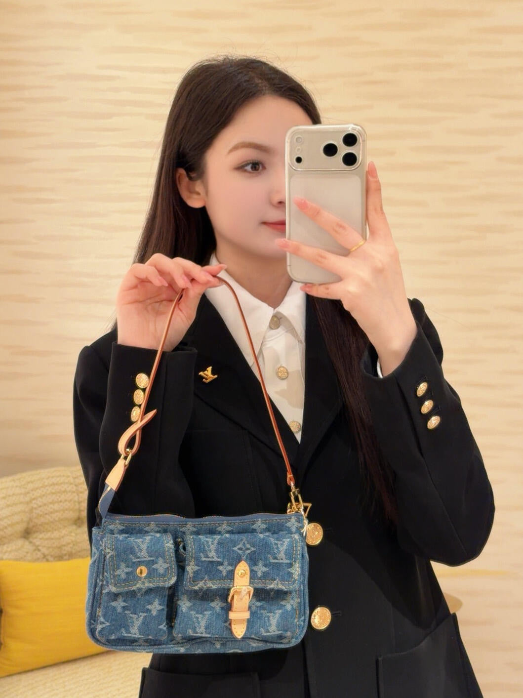 路L家-M27602 POCHETTE ACCESSOIRE CARGO 手袋 牛仔藍色