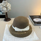 小香家-新款秋冬羊毛盆帽 進口麻紗-咖啡色
