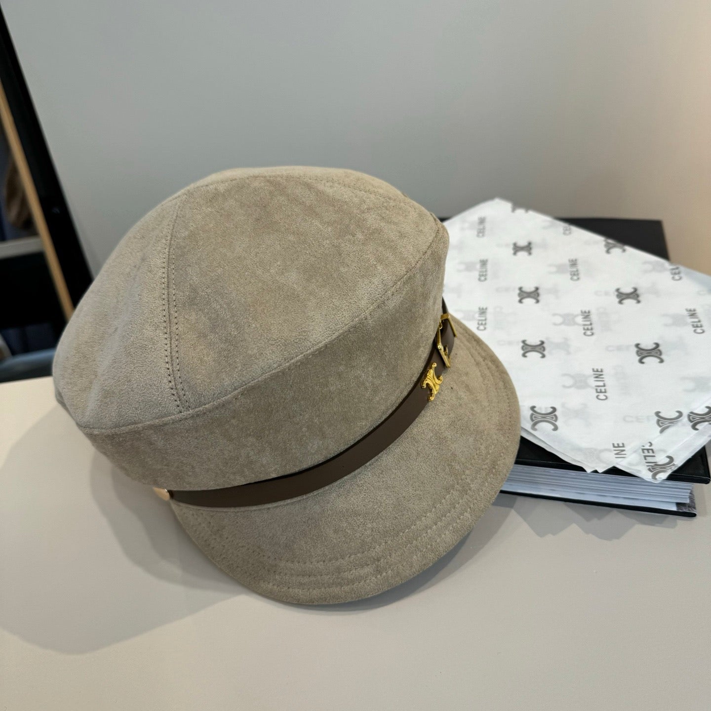 賽C家-新款鴨舌帽軍帽-淺灰色