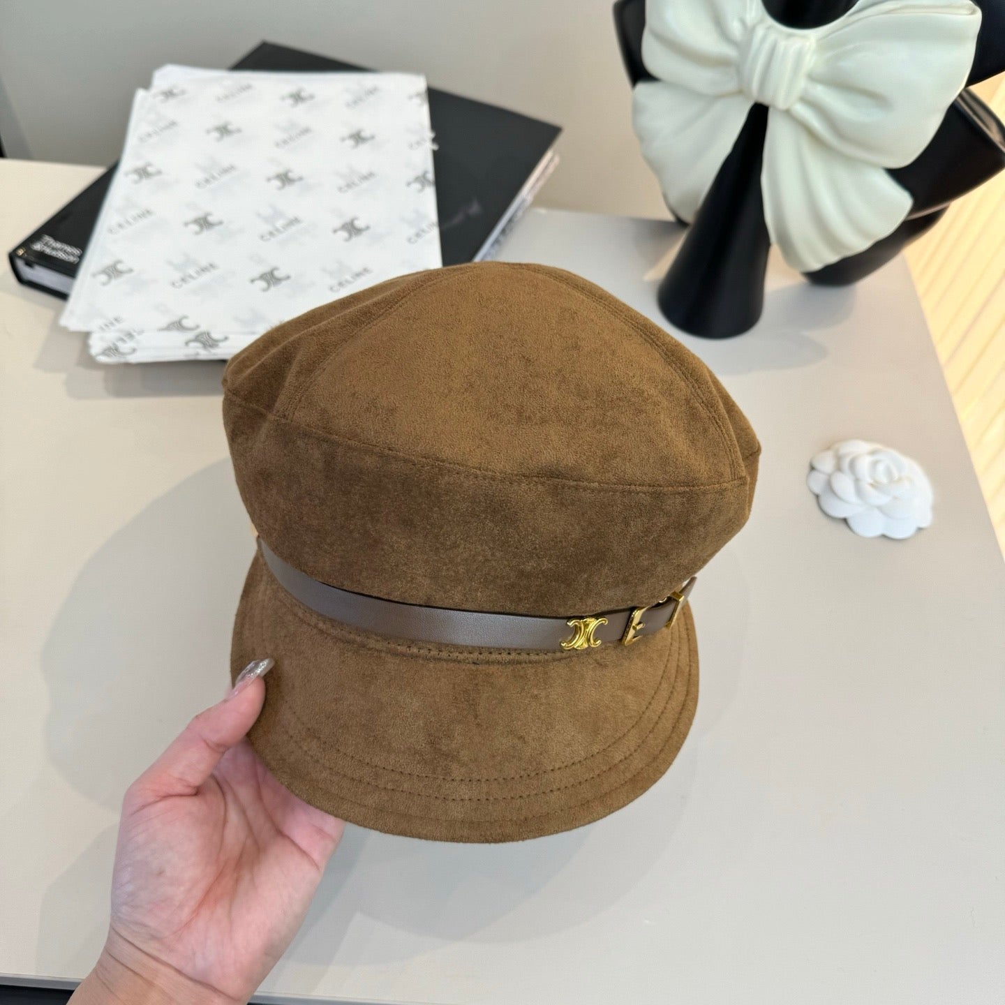 賽C家-新款鴨舌帽軍帽-棕色