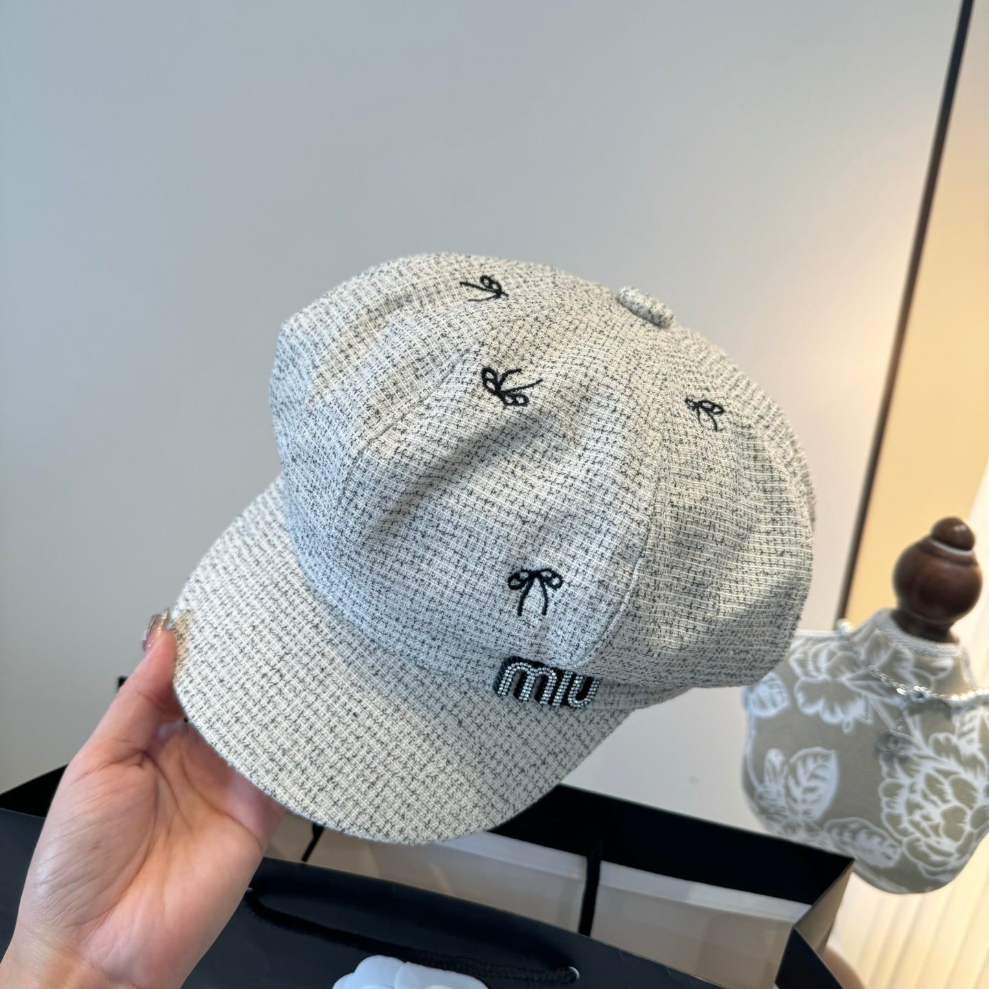 穆M家-新款鴨舌畫家帽 高端定制-淺灰
