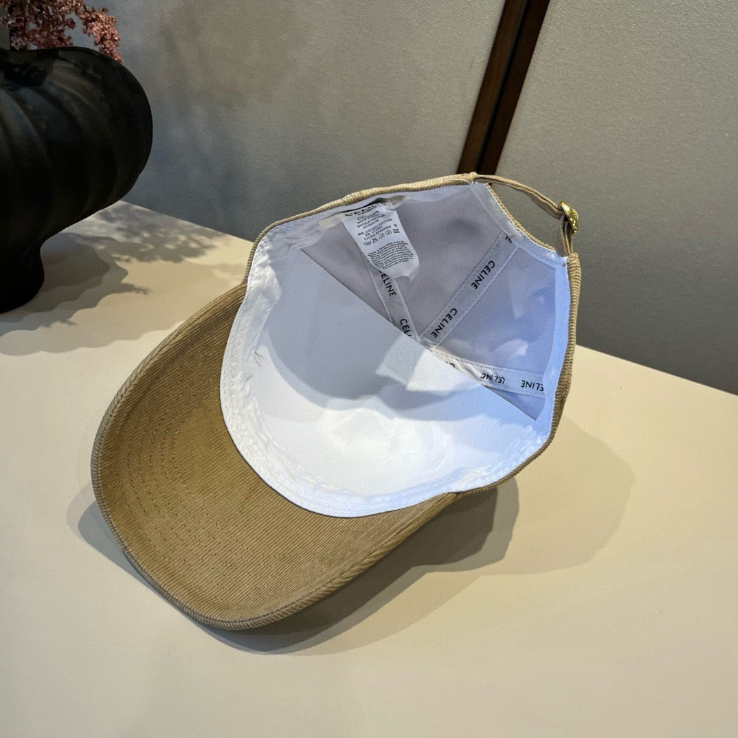 賽C家-燈蕊絨鴨棒球帽-卡其色