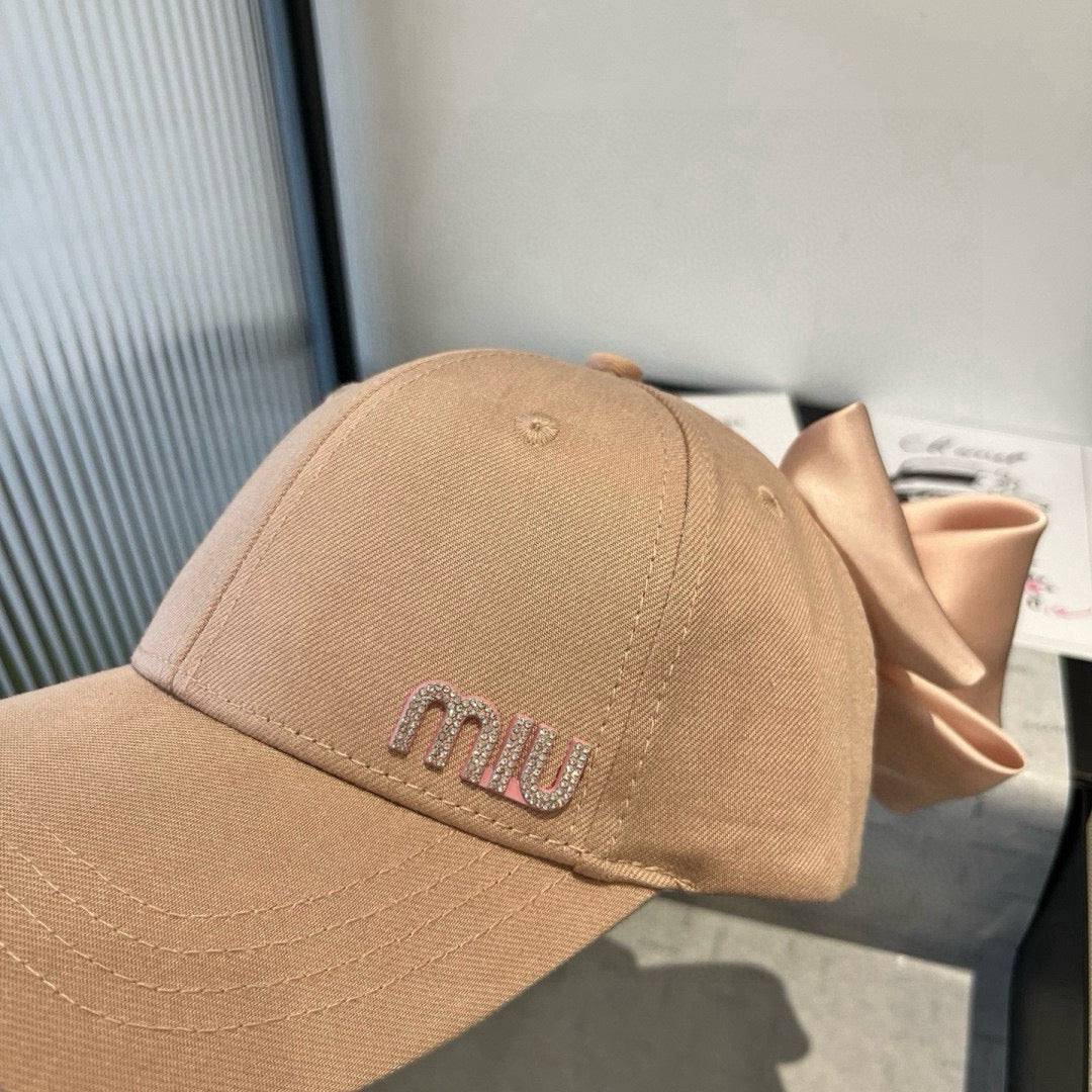 穆M家-蝶結鴨舌帽 高端定制-粉色