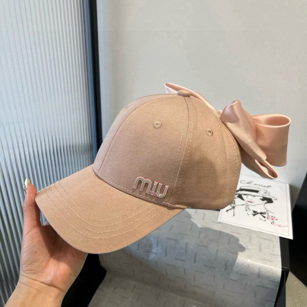穆M家-蝶結鴨舌帽 高端定制-粉色