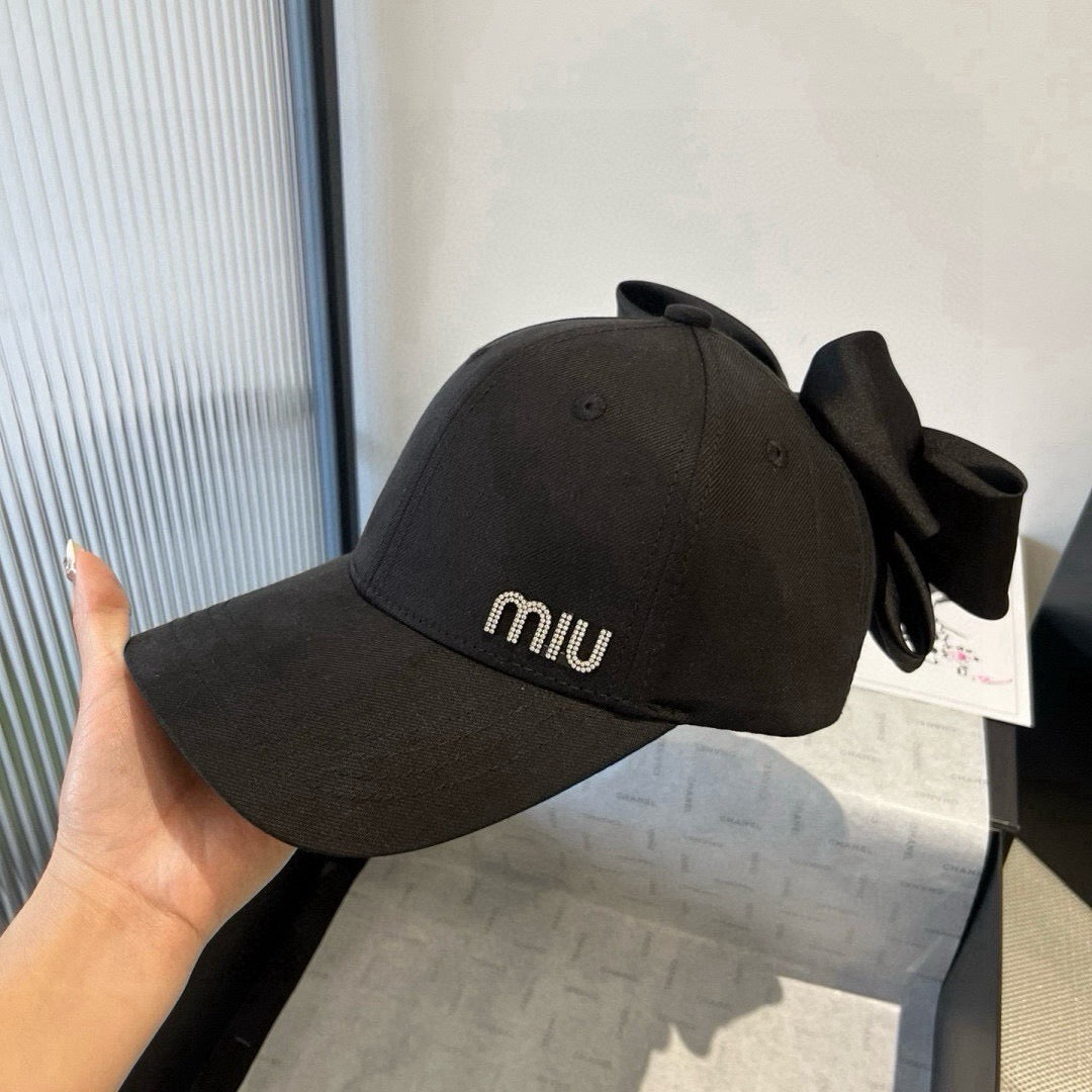 穆M家-蝶結鴨舌帽 高端定制-黑色