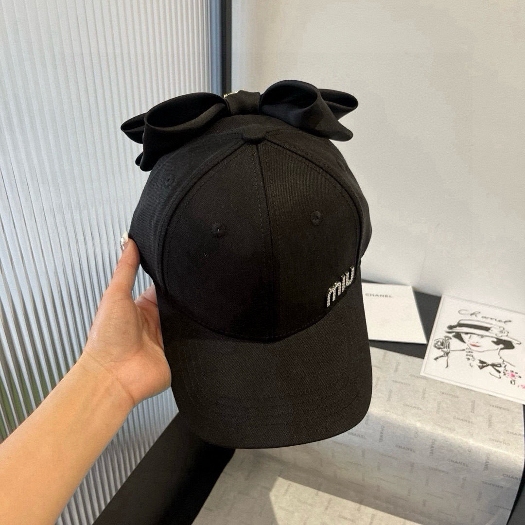 穆M家-蝶結鴨舌帽 高端定制-黑色