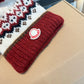 Moncler-新款毛線帽-紅白拼接