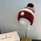 Moncler-新款毛線帽-紅白拼接