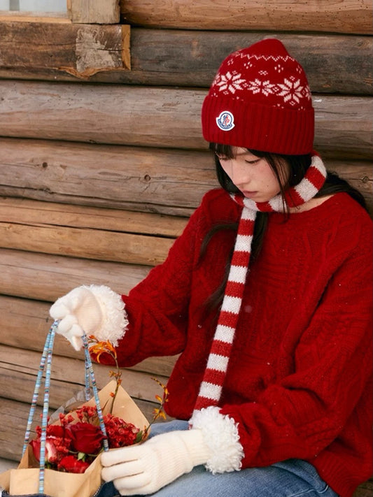 Moncler-新款毛帽-紅色