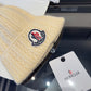 Moncler-針織帽毛帽-鵝黃色