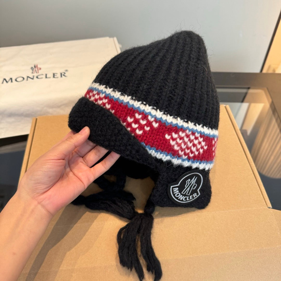 Moncler-新款針織護耳帽