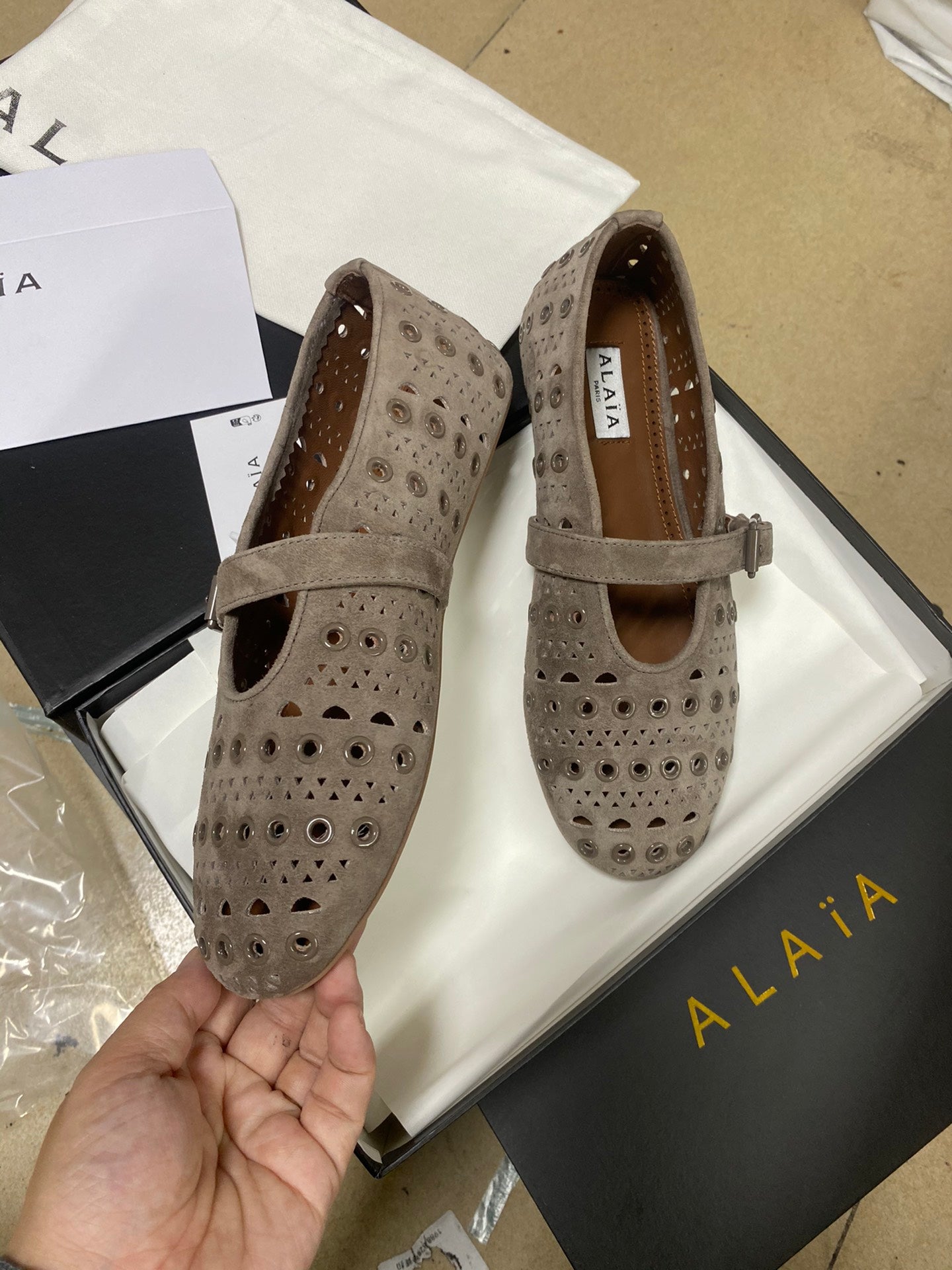 Ala-260707芭蕾舞鞋 灰棕