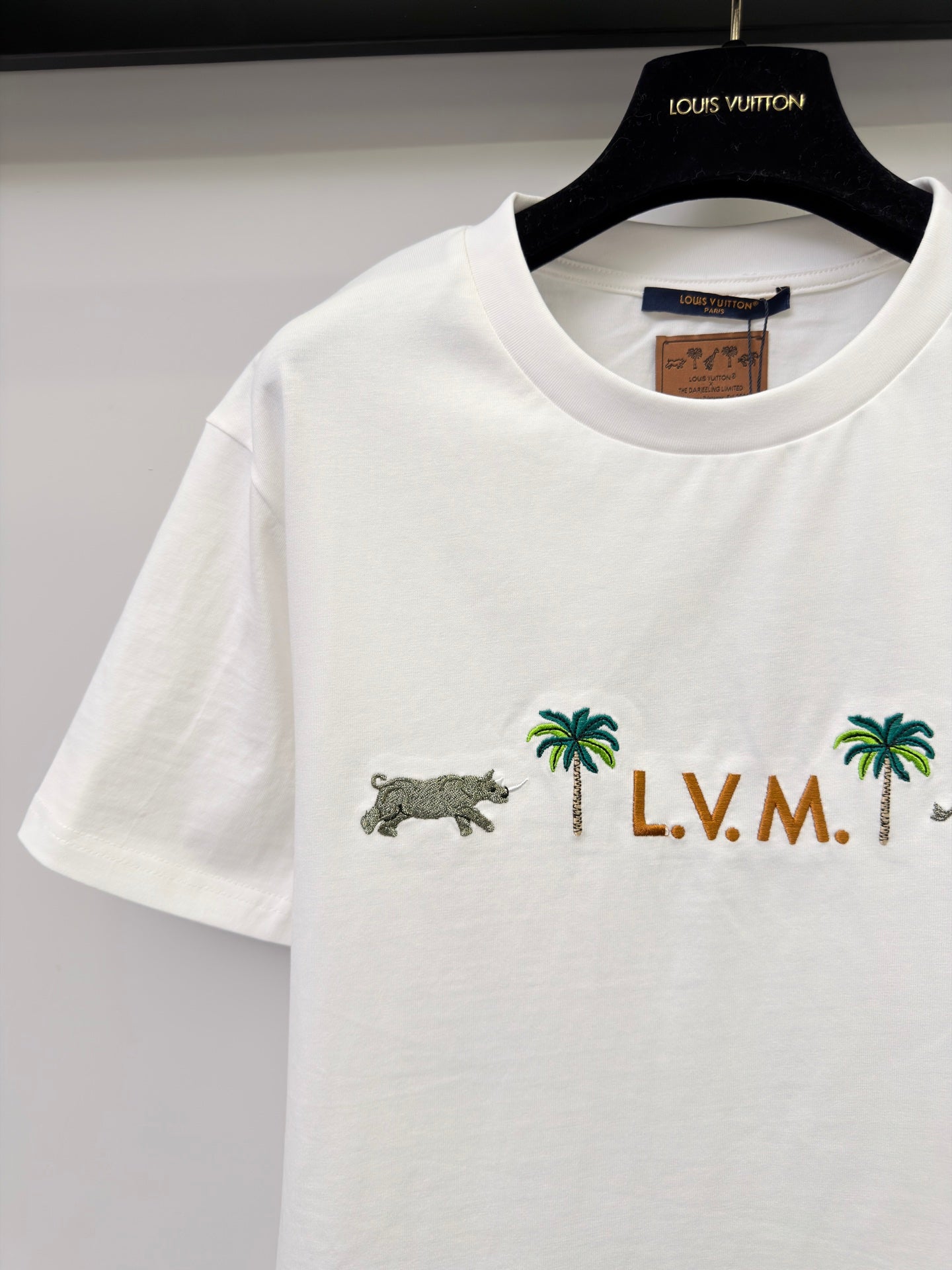 路L家-動物印花刺繡圖案純棉圓領T