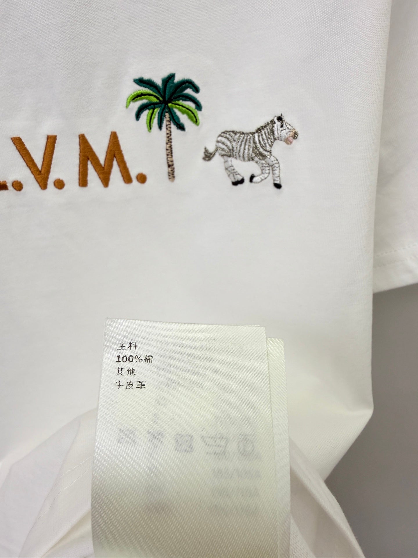 路L家-動物印花刺繡圖案純棉圓領T