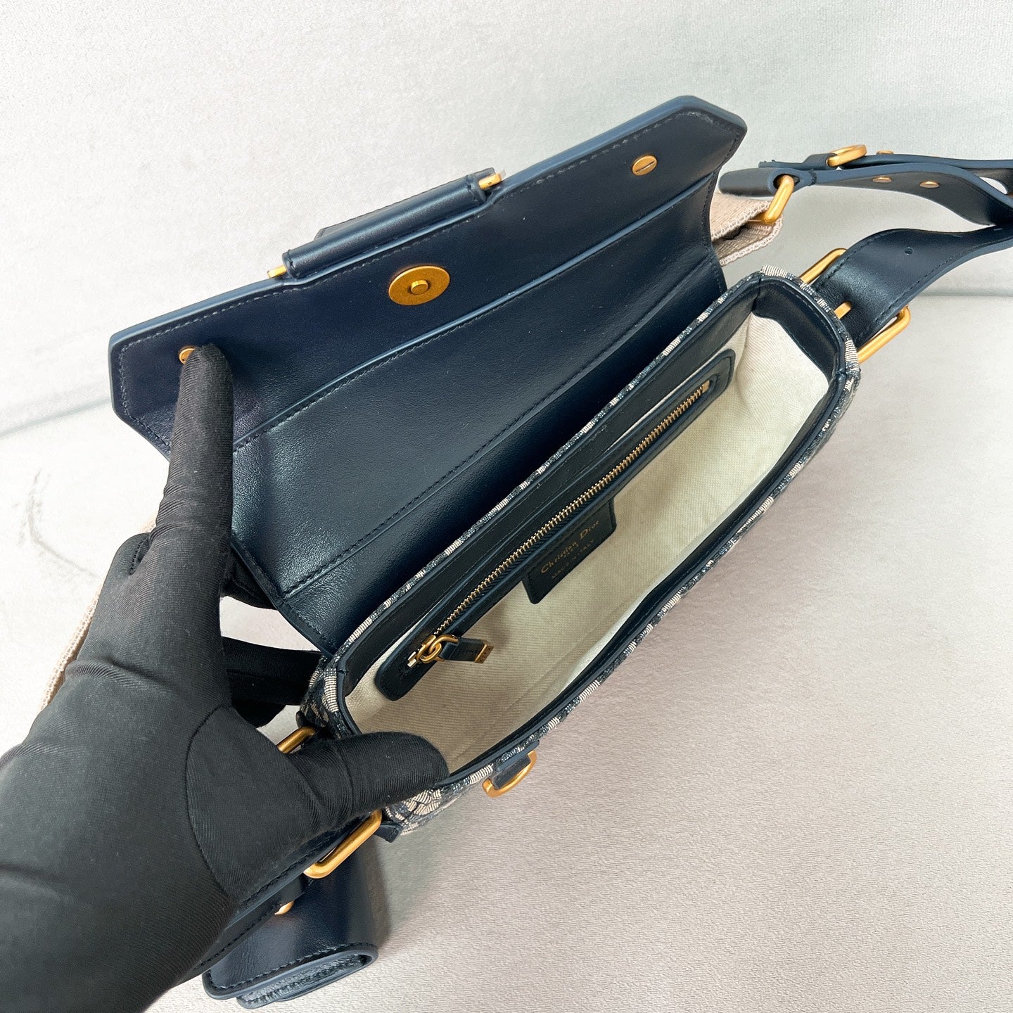 迪D家-Streetchic 單肩包 小號 老花藍色