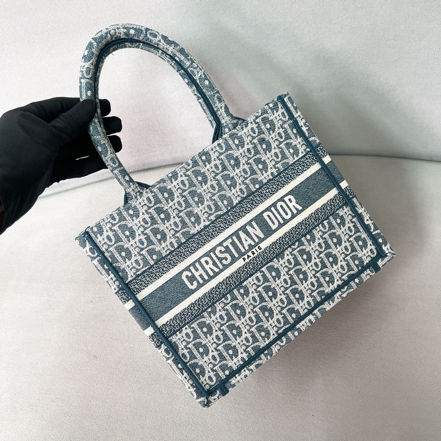 迪D家-BookTote Oblique系列 小號 刺繡綠色