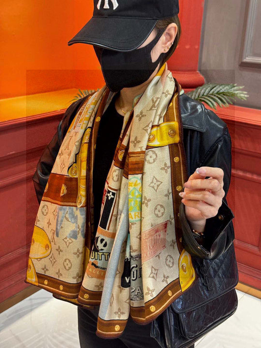 路L家-方巾二配色 140*140 絲絨方巾