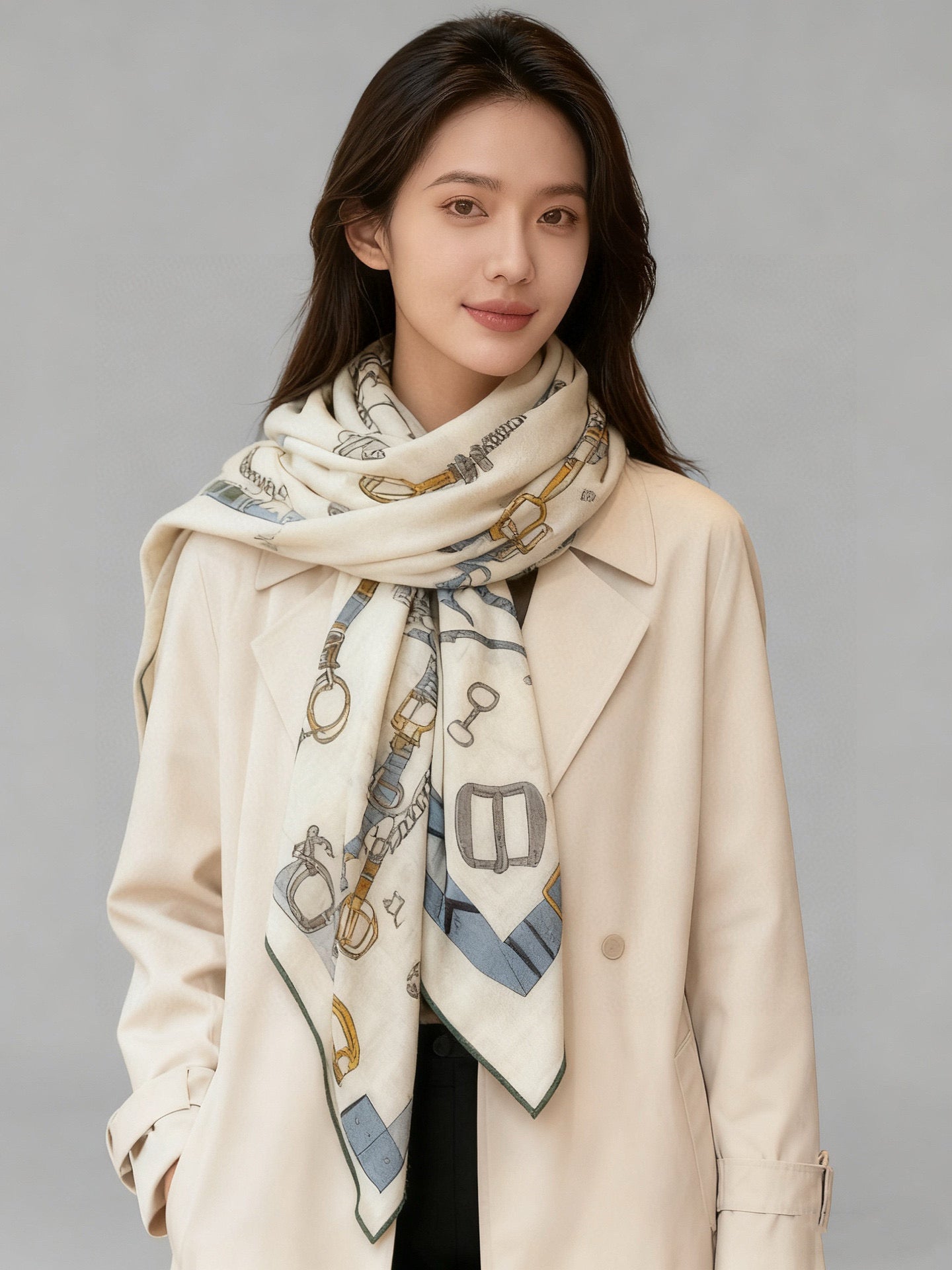 小愛款-雙面同色絲毛140cm*140cm 羊絨方巾