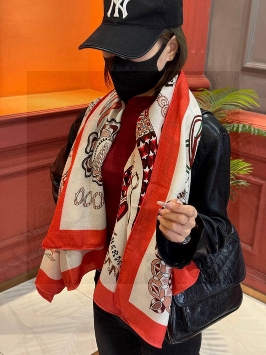 小愛款-雙面同色 真絲羊絨披肩 140*140