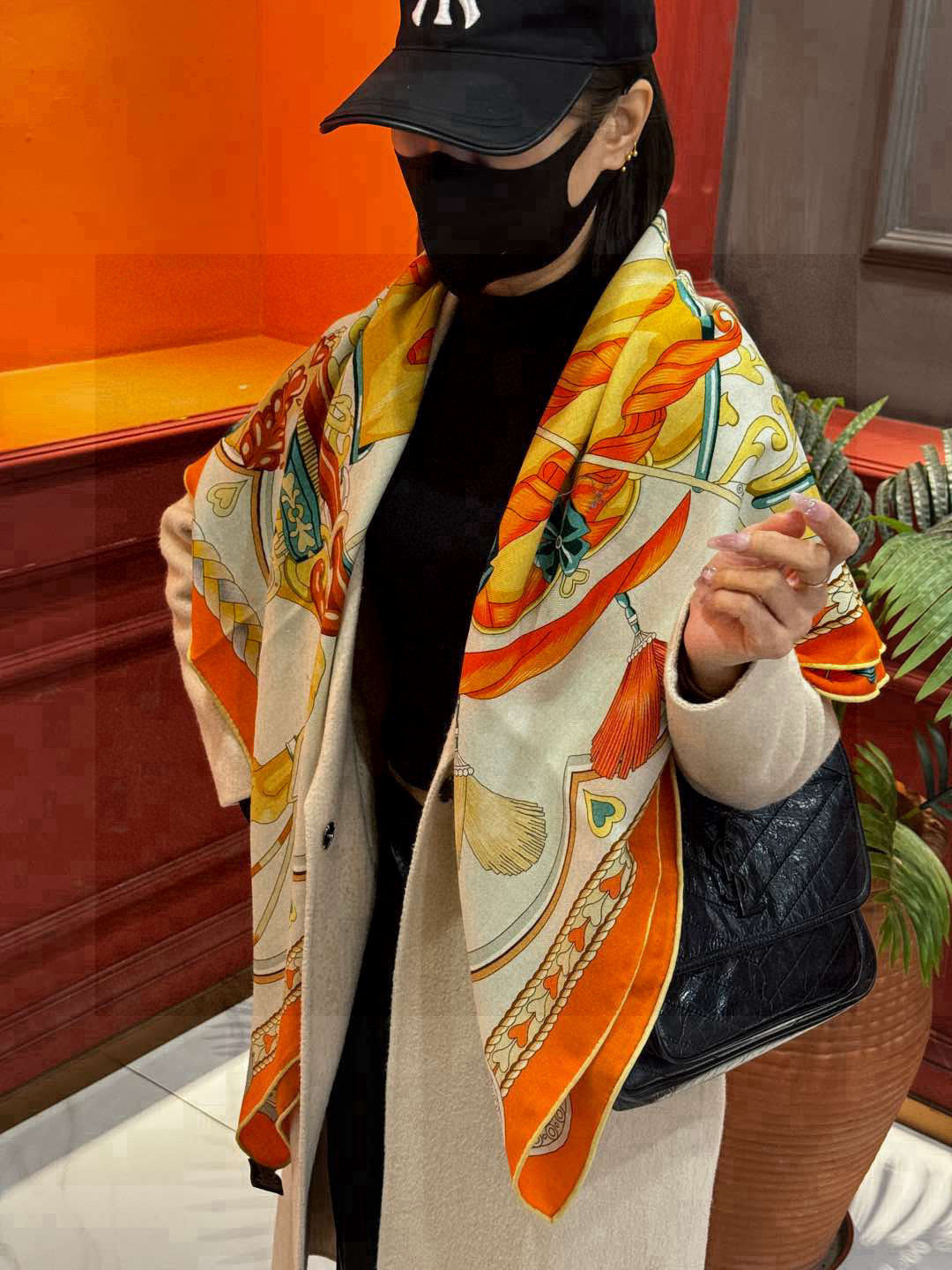 小愛款-雙面同色 真絲羊絨披肩 140*140