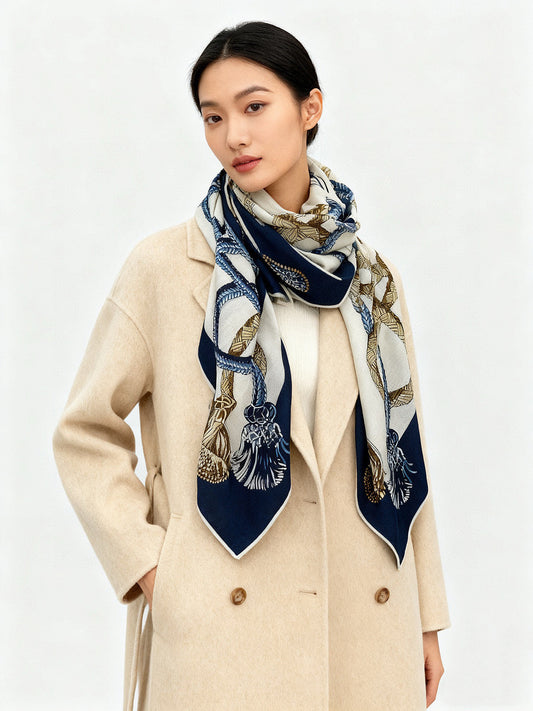 小愛款-雙面同色絲毛方巾 140x 140 70%山羊絨30%桑蠶絲