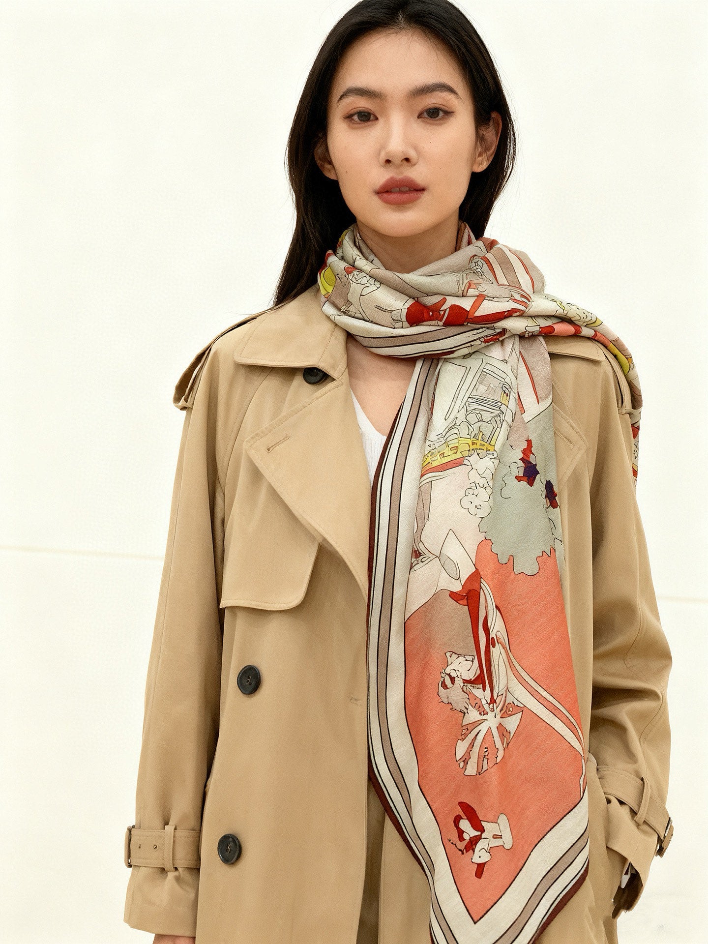 小愛款-數位印花 140*140cm 70％羊絨30％真絲-雙色