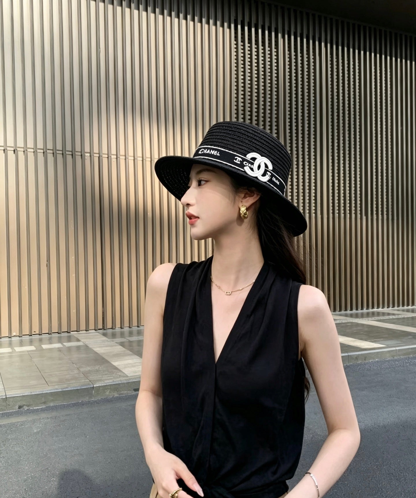 小香家-老錢平底帽 黑色