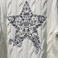 迪D家-圓領雙拉鍊刺繡針織毛衣 白色