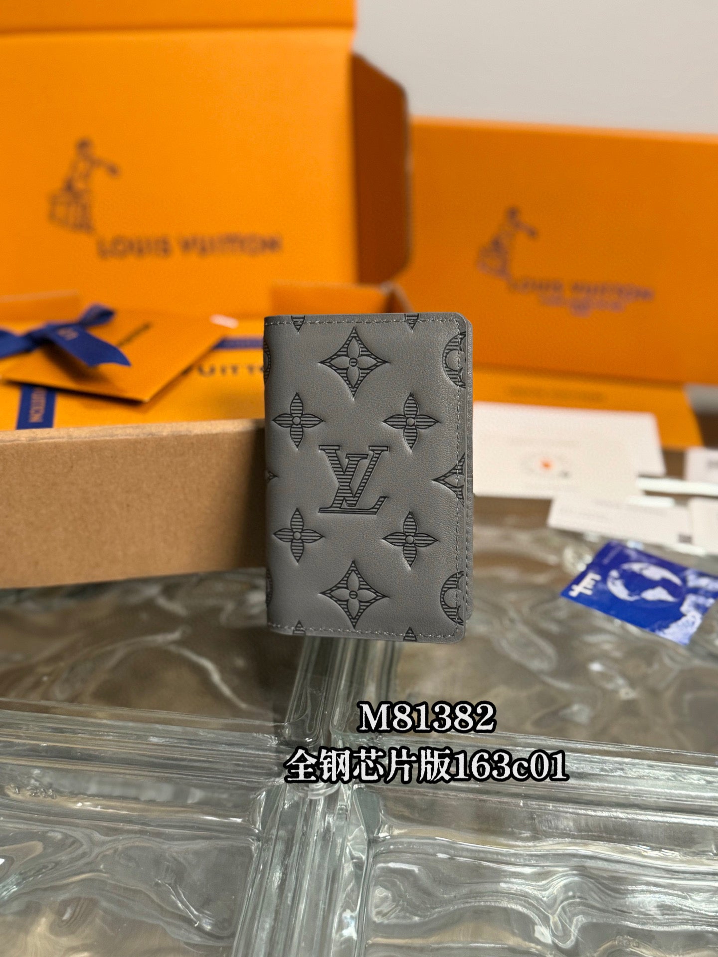 路L家-M81383 Monogram Shadow短夾-青石灰