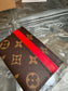 路L家-M12840 Monogram Macassar卡套-桃粉色