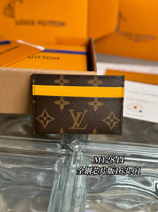 路L家-M12844 Monogram Macassar卡套-橘黃色
