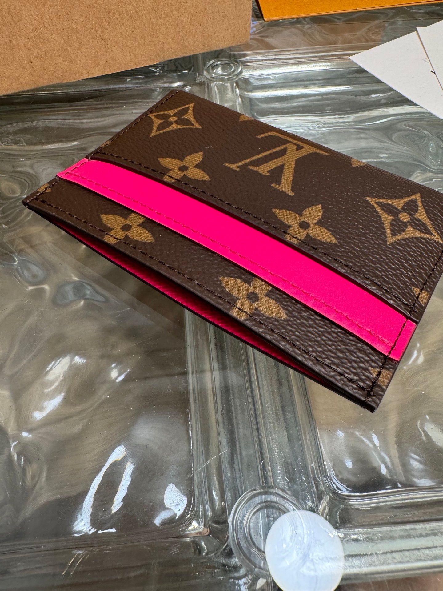 路L家-M12841 Monogram Macassar卡套-粉色