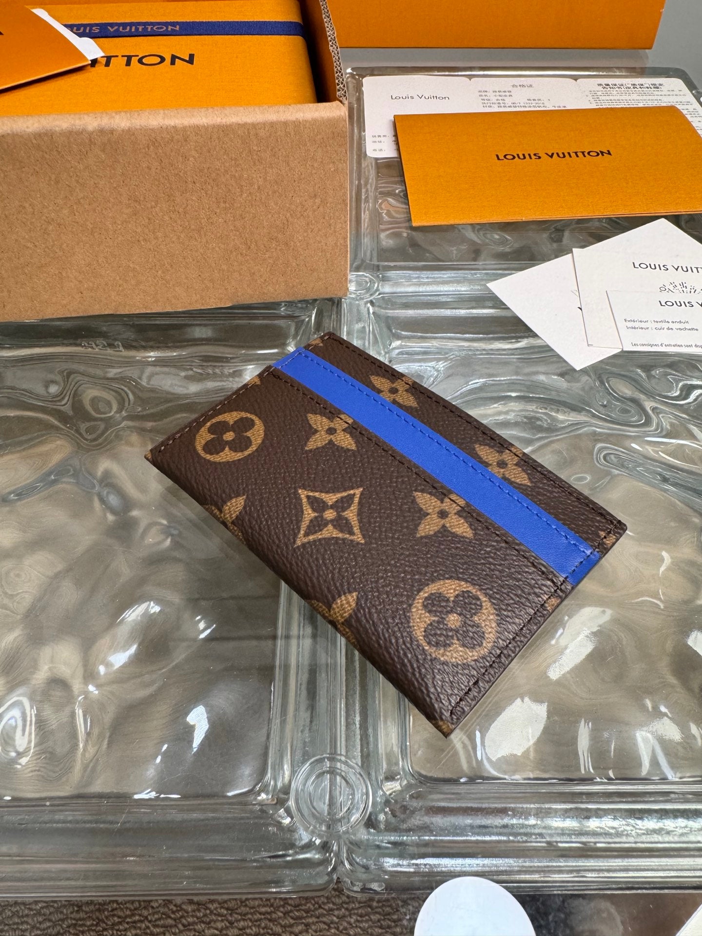 路L家-M12843 Monogram Macassar卡套-藍色