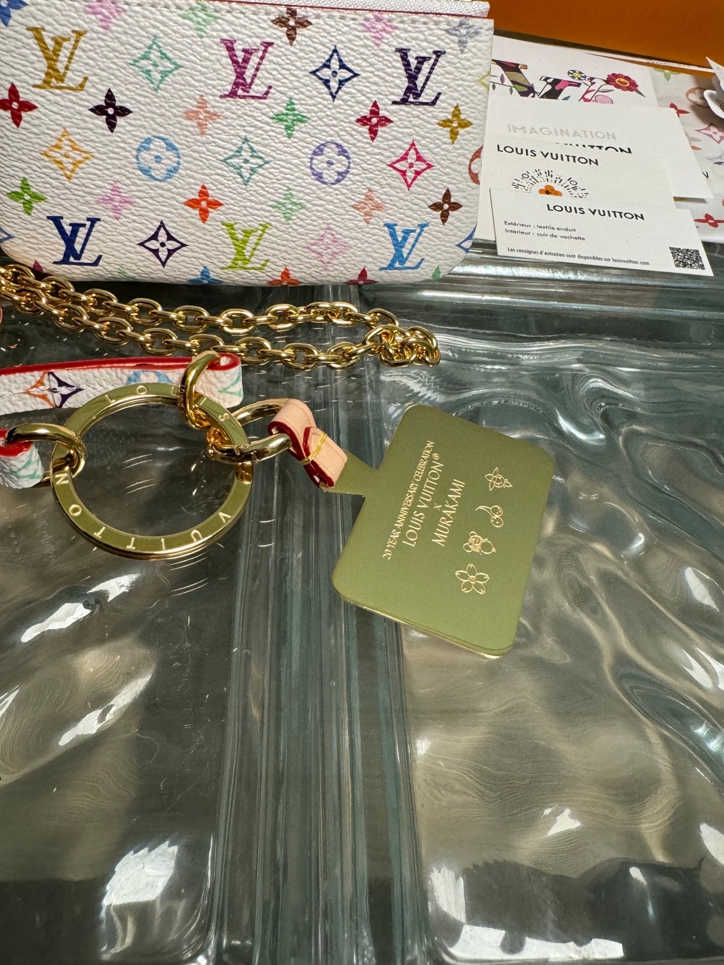 路L家-M14099 Monogram拉鍊袋配件-粉白色