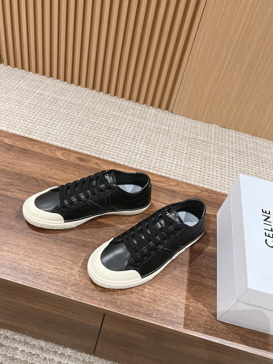 賽C家-低筒皮面休閒鞋 黑色