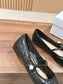 迪D家-2024春夏 珍珠小羊皮芭蕾舞鞋 黑色