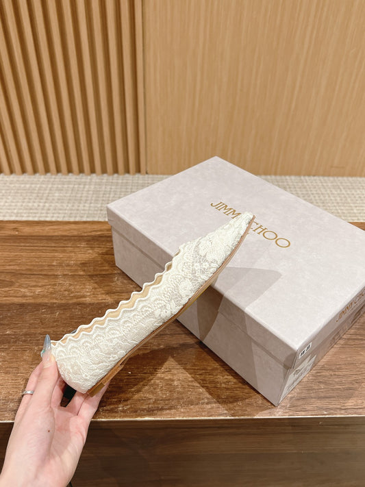 JC傑米-蕾絲平地鞋 象牙白