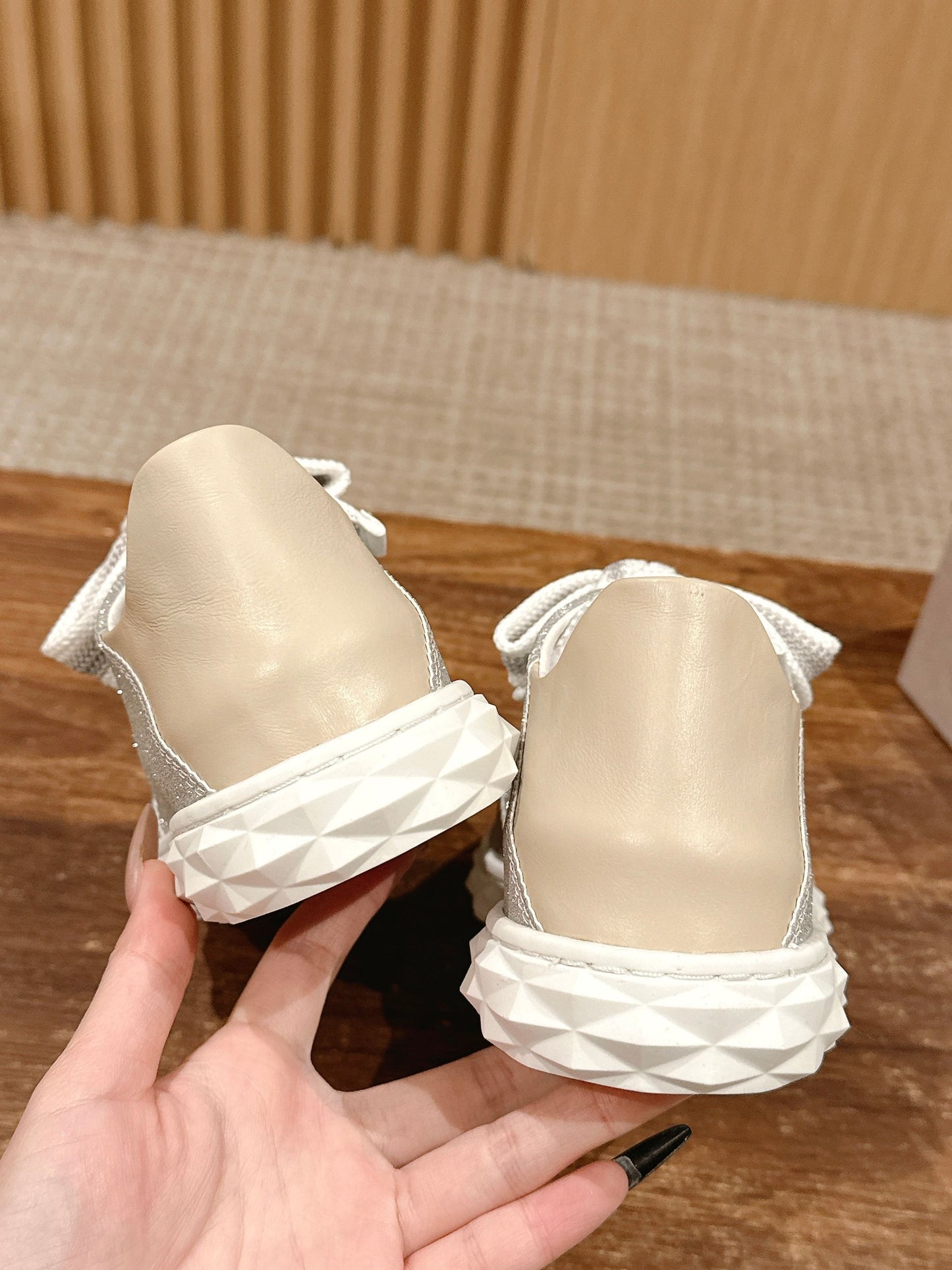 JC傑米-蝴蝶結運動鞋 杏色