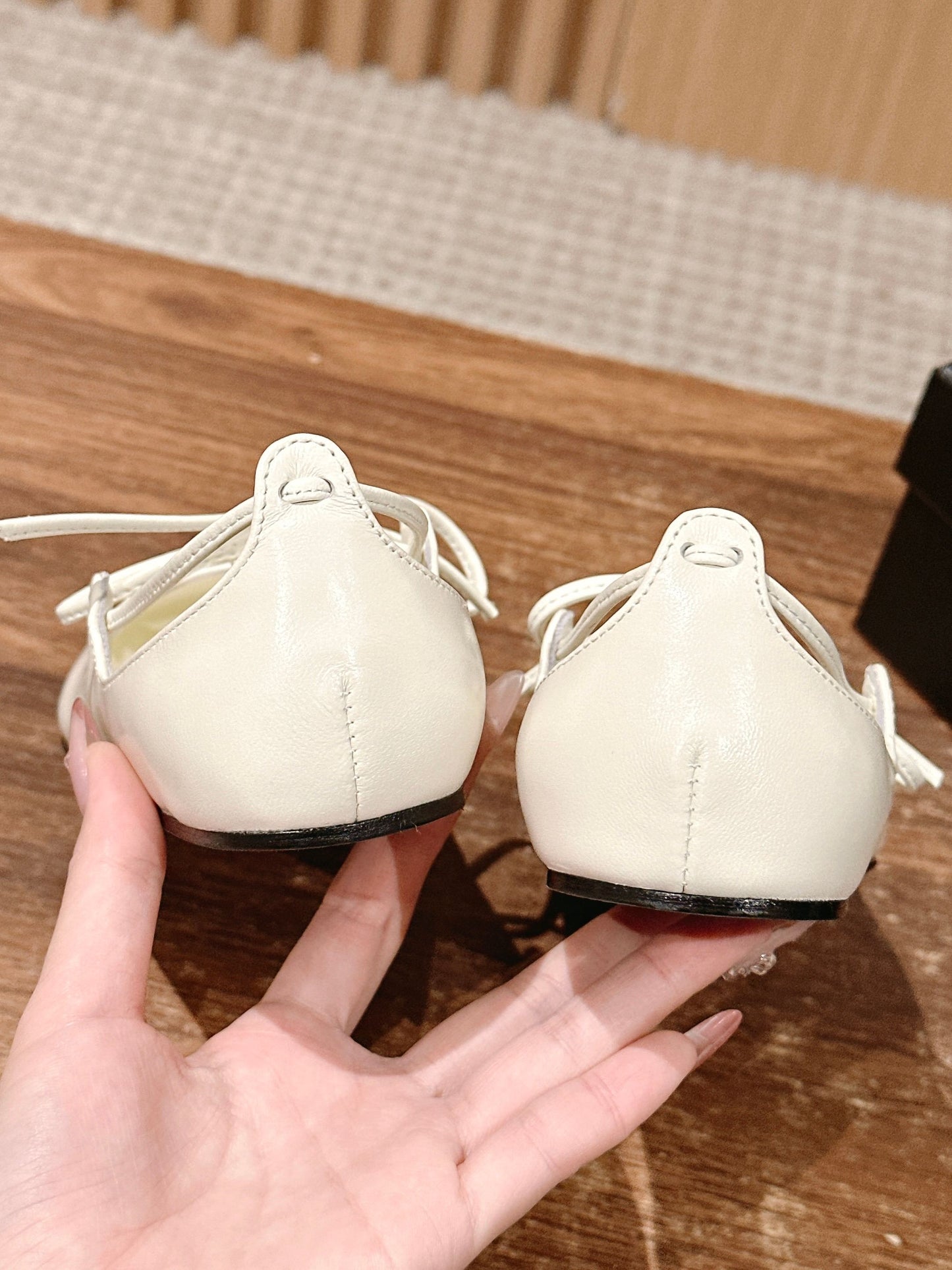小香家-蝴蝶結綁帶鞋 白色