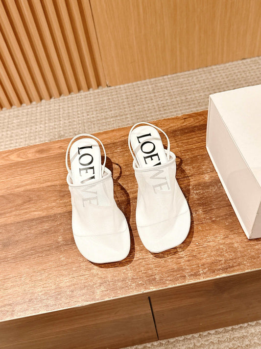 羅L威-2025春夏新款 低跟涼鞋 白色